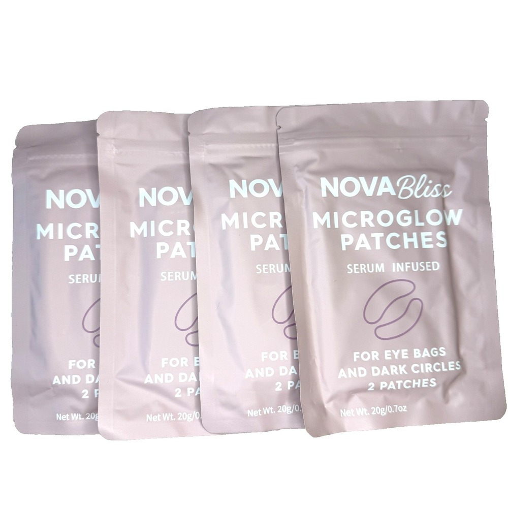 Nova Bliss Microglow Patches Serum Infused For Eye Bags Dark Circles  4 Packs‎